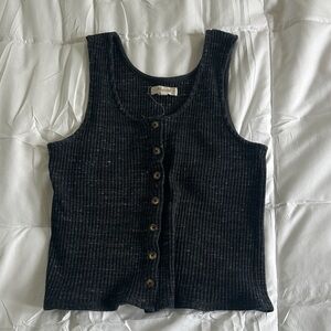 Madewell Black Ribbed Tank Top